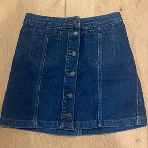 Topshop Dark Blue Denim Mini Skirt
